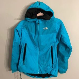 The North Face turquoise and black winter jacket